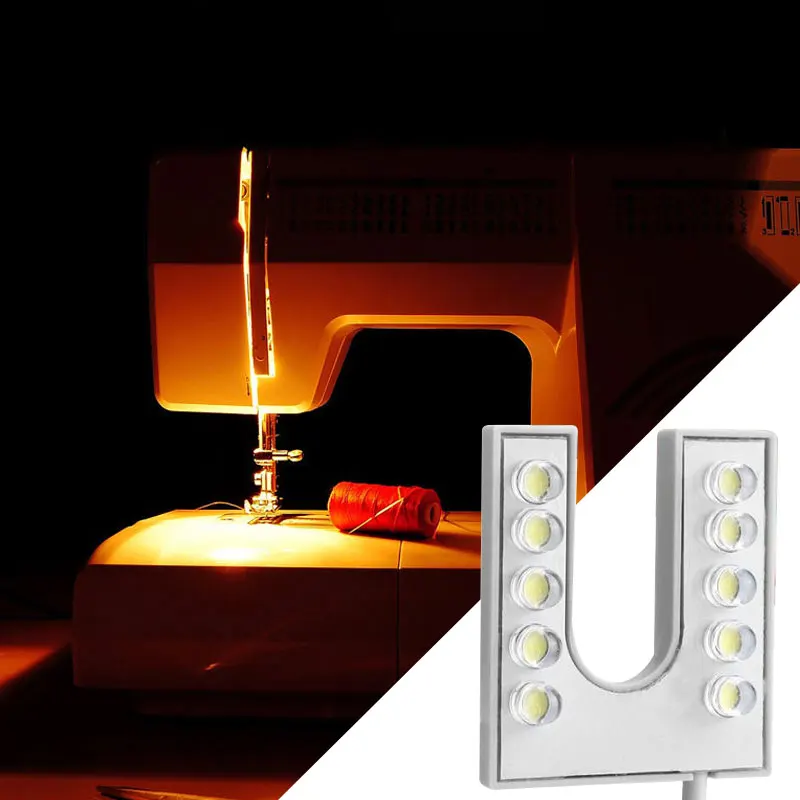 

LED Sewing Machine Light Magnetic Mounting Base Working Gooseneck Lamp 110-265V EU/US Plug For Lathes Drill Presses Workbenches