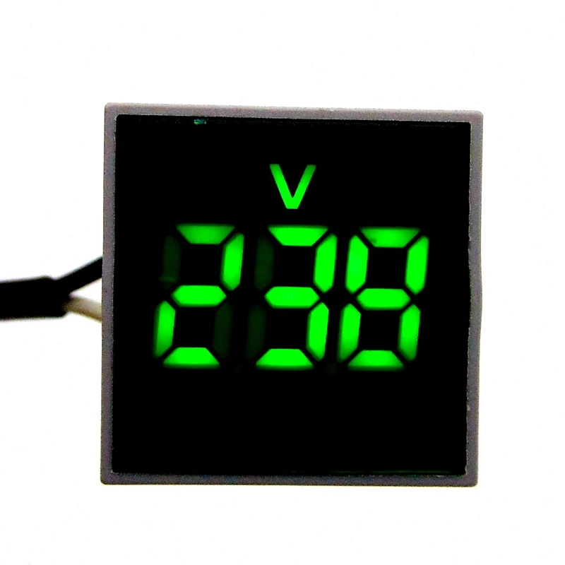 LED Voltmeter Signal Lights Digital Display Gauge Volt Voltage Meter Indicator Lamp Tester Measuring Range AC 20-500V 22mm