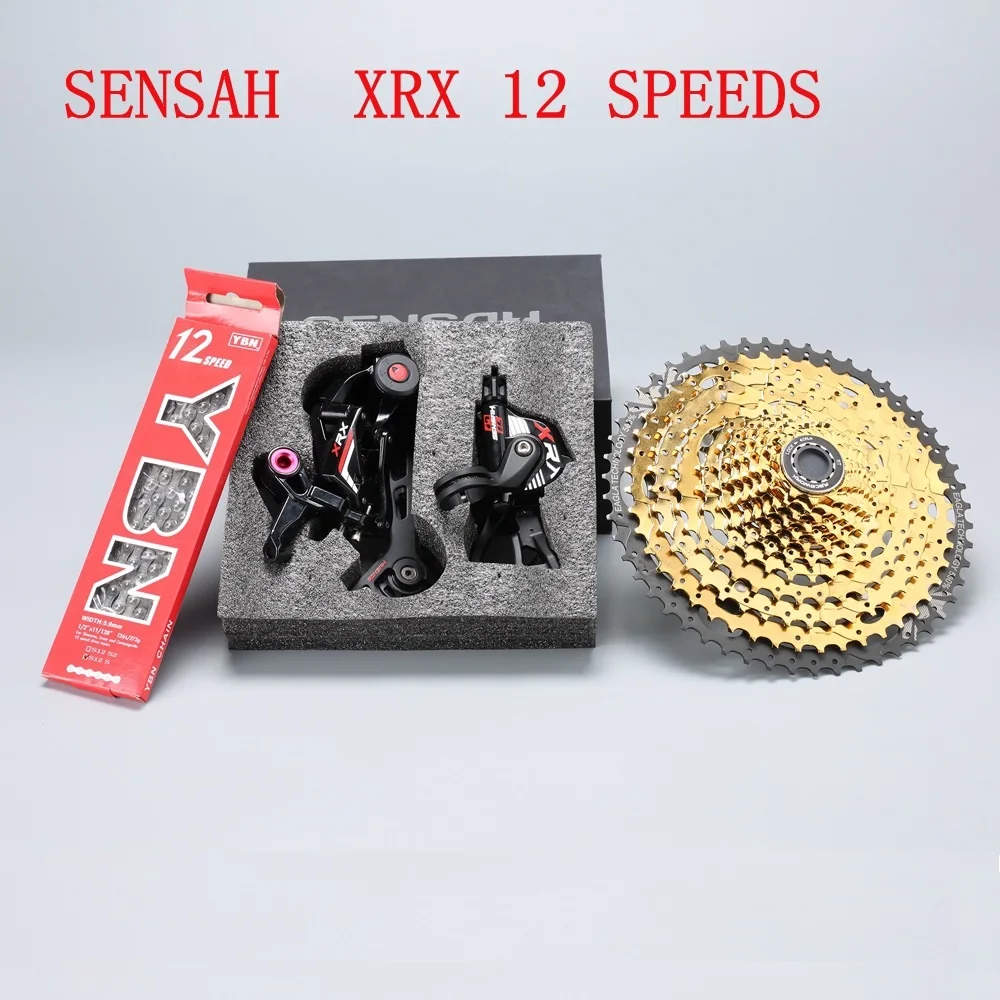 

SENSAH XRX Mountain Bike 12 Speed Groupset 12s 11-52T Cassette Shifter Rear Derailleur Shift Chain MTB 12s Gold Set M9100 Eagl