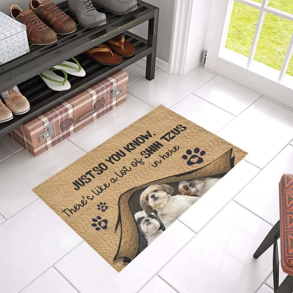 CLOOCL Just So You Know Shih Tzu Doormat Decor Print Nonslip Absorbent Carpet for Bathroom Bedroom Kitchen Doormat Drop Shipping