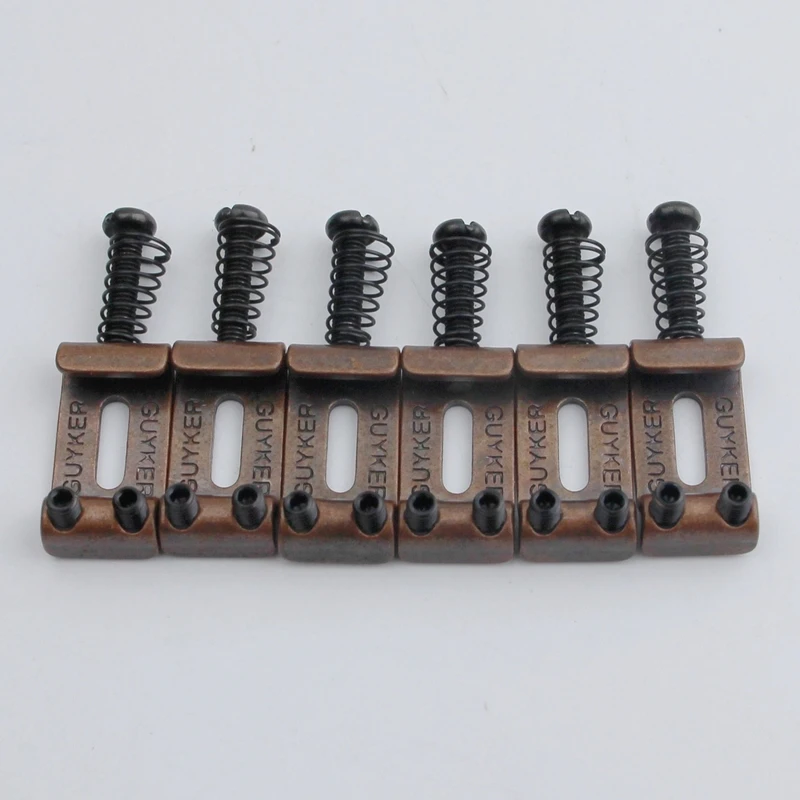 6Pcs Tremolo Bridge Bent Steel Saddles System 10.8MM Replacement for ST TL Electric Guitar Bronze