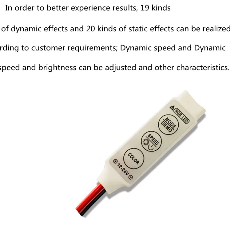 DC 12V-24V 12A 3Keys LED Rgb Mini Driver  Controller Dimmer For Rgb 5050/3528/2835/5730/5630/3014 SMD LED Room Strip Lights