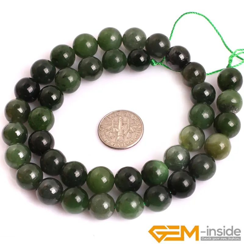 AA Grade Genuine Green Canadian Jadeite Jades Precious Stone Beads Natural Stone Bead for Jewelry Making Strand 15\