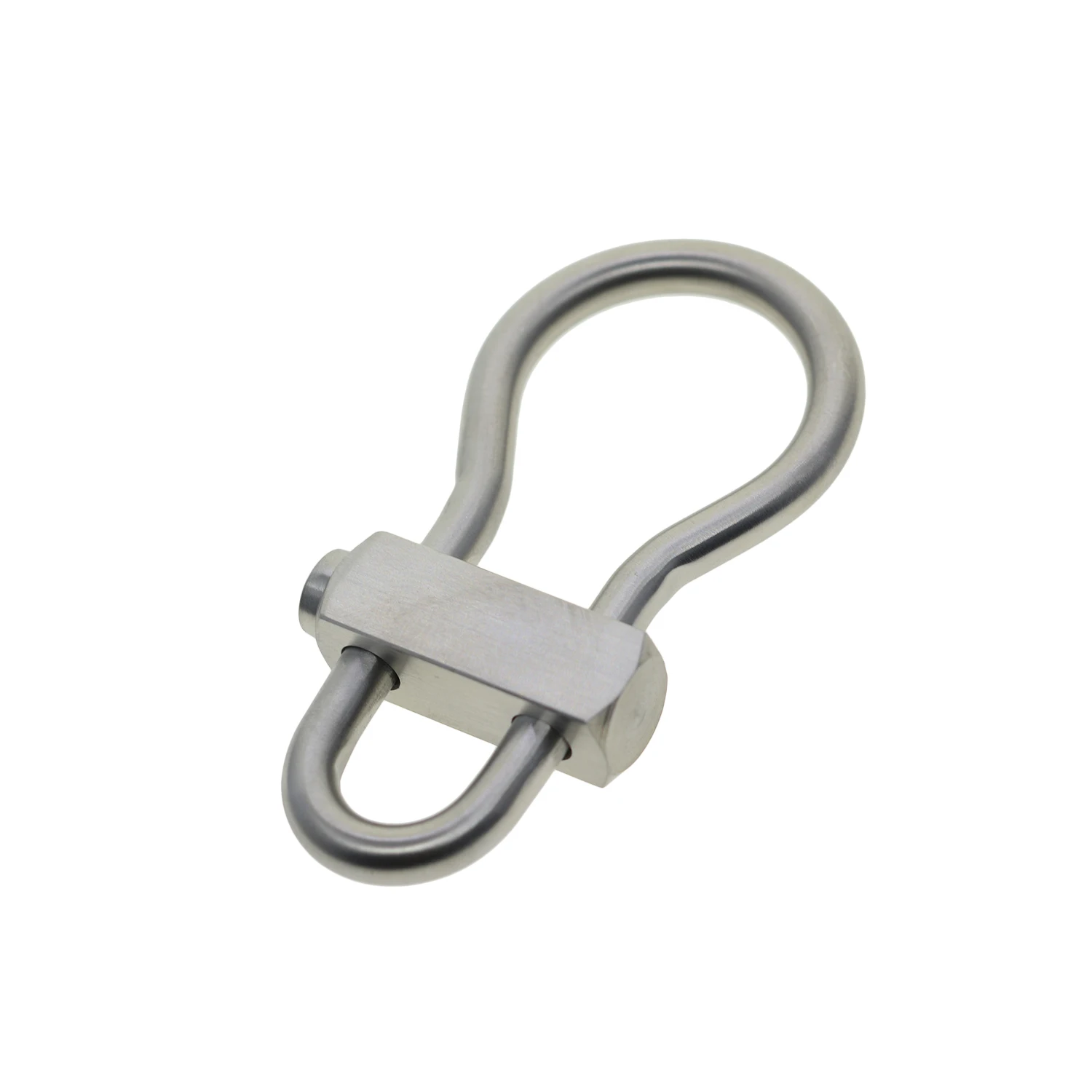 Heavy duty Solid 304  Matte stainless steel Oval bulb spring snap Locking clip lock Carabiner keychains FOB dog leash connector