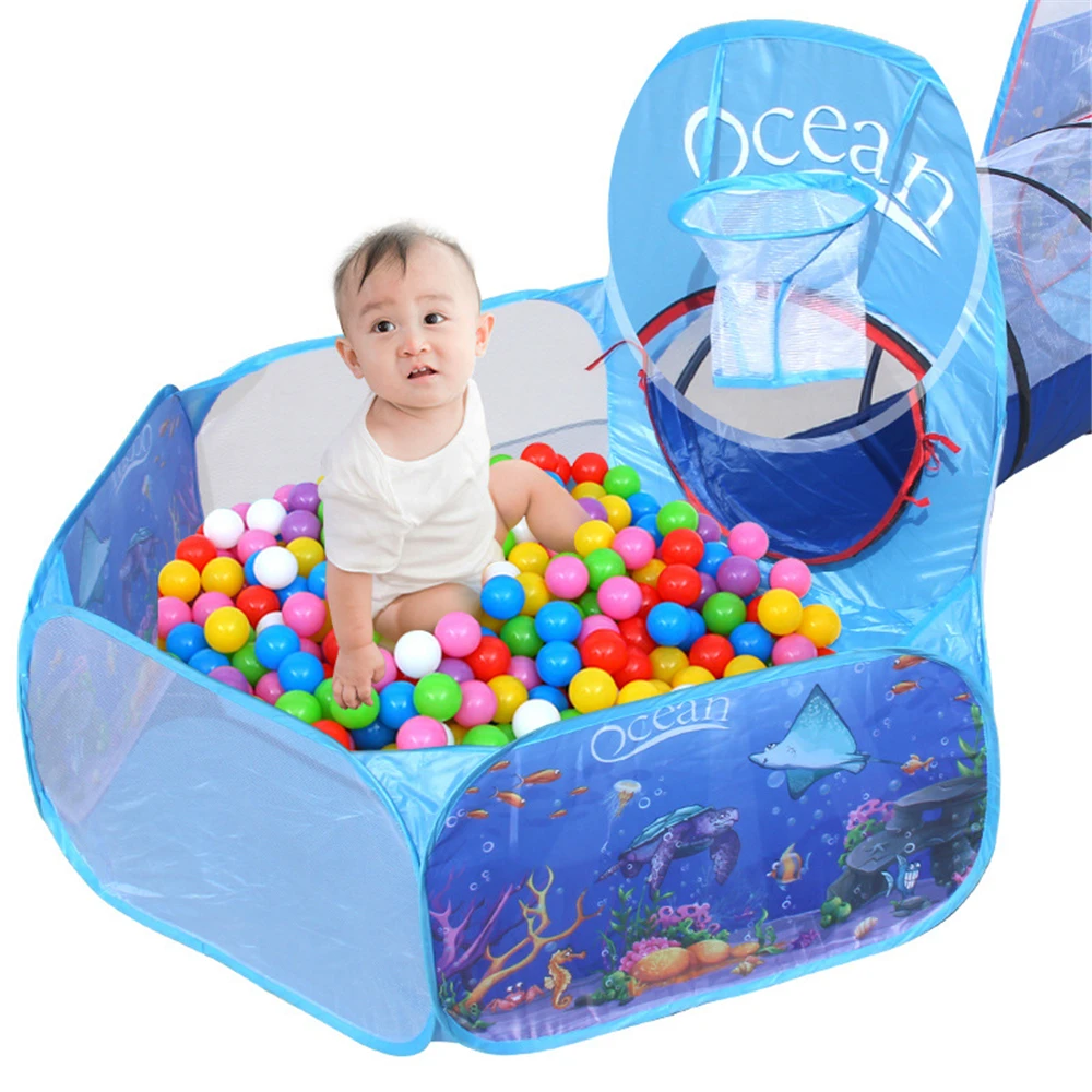 Portable Baby Playground Playpen for Children Large Kids Tent Ball Pool Bebe Balls Pit with Tunnel Baby Park Camping Dry Pool