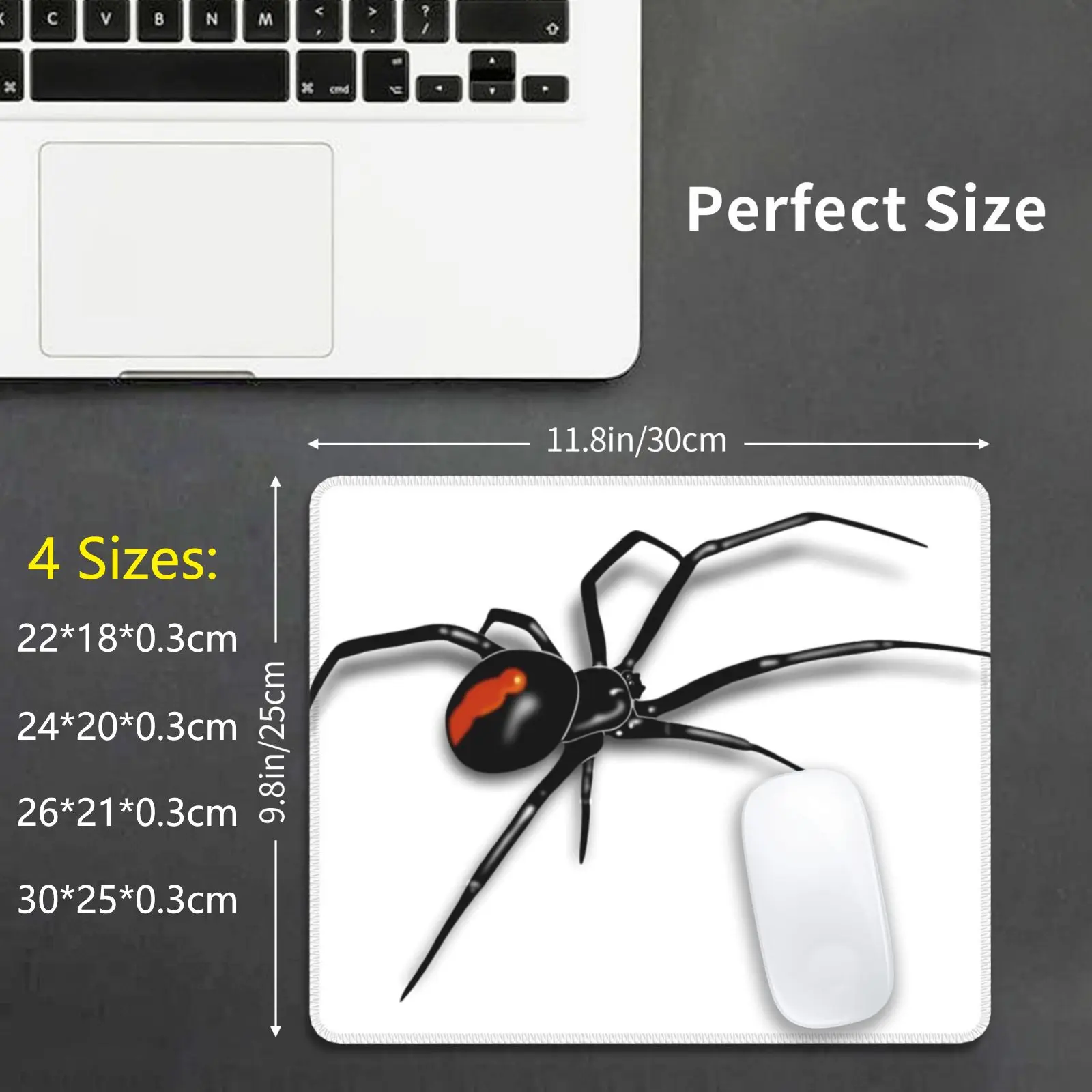 Black Spider Mouse Pad DIY Print Cushion Black Spider Spider Creepy Scary Red Spider Spider Tshirt Spider