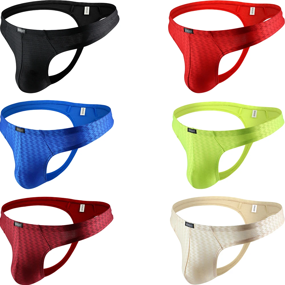 iKingsky Men's Shining Thong Soft Stretch T-Back Underwear Sexy Low Rise Under Panties