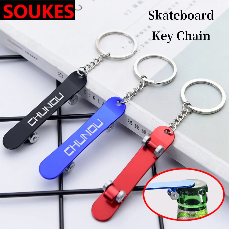 Skateboard Car Styling Bottle Opener Keychain For Renault Megane 2 Duster Clio Honda Civic Fit VW touareg mk7 MK5 Mazda 3 6 CX5