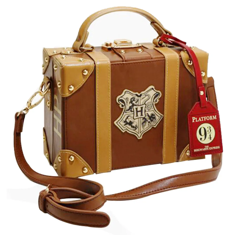 9 3/4 PU School Badge Package Small Suitcase Women PU Shoulder Bag Halloween Birthday New Year Xmas Gift