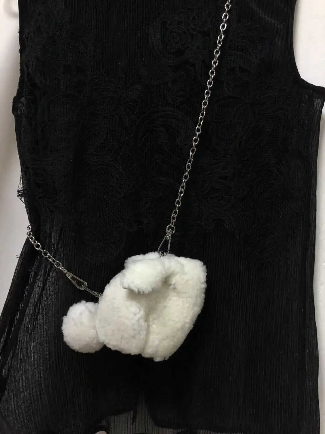 

Bunny Coin Purse Crossbody Bag Genuine Leather Real Wool Fur Handmade Customize Animal Shaped Bag Wallet Pom Keychain Monogram