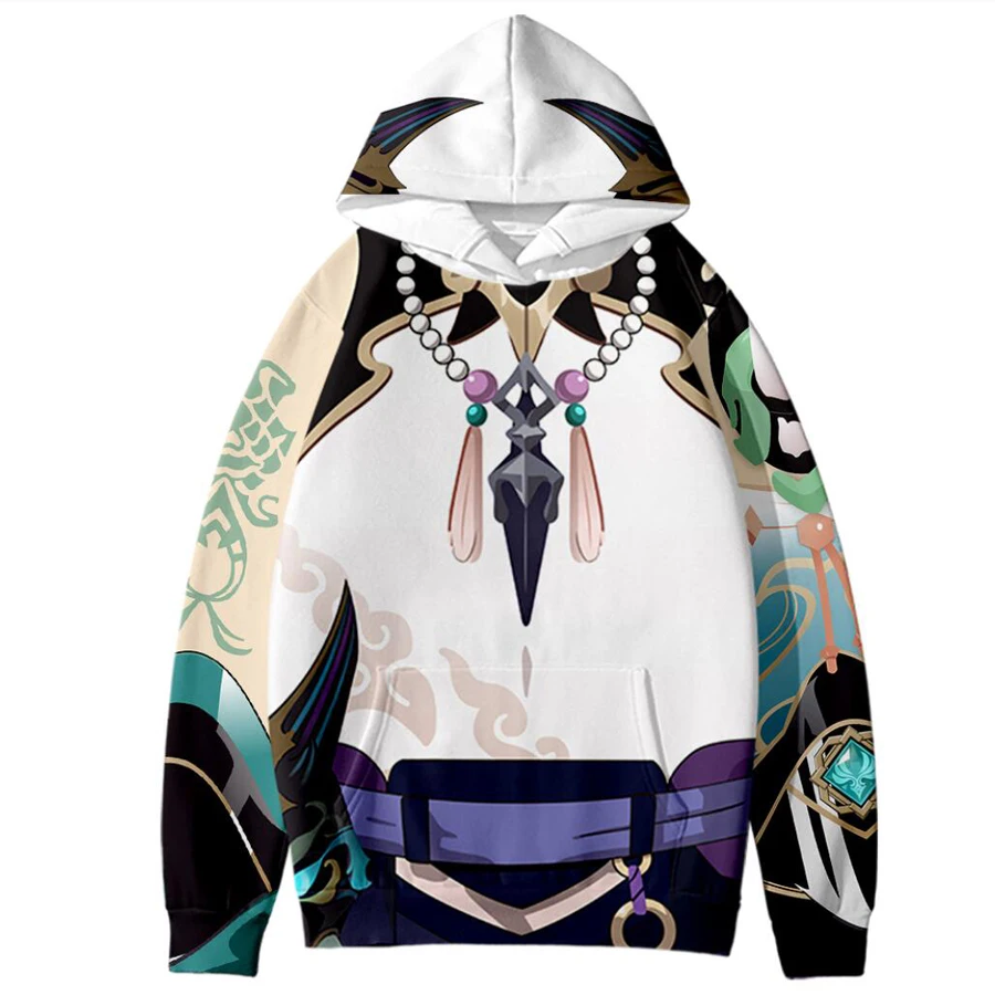 Genshin Impact Albedo Cosplay Hoodie Women Men Harajuku Sweatshirt Streetwear Hip Hop Pullover Hooded Jacket Casual Sportswear