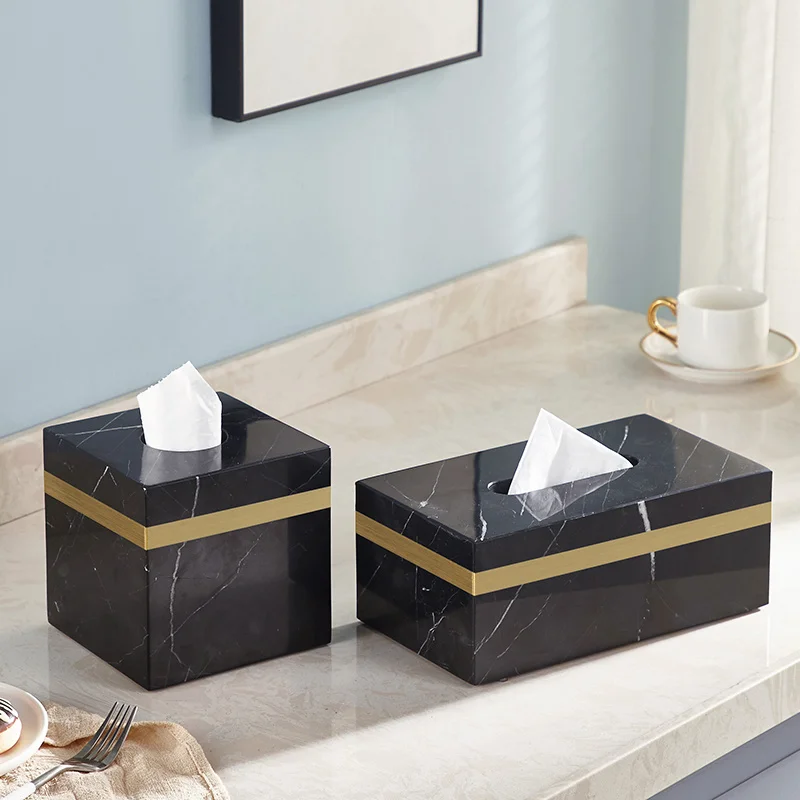 Marble Tissue Box Removable Organizer Paper Rack For Livingroom Bathroom Useful Waterproof Housewear & Furnishings Wedding Gift