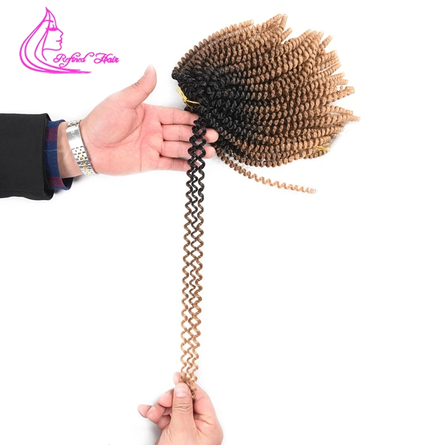 Extensions Capillaires Synthétiques Tressées au Crochet, Cheveux Bouclés, Noirs, Bruns, Bruns Clair, pour Femme, 8 Pouces