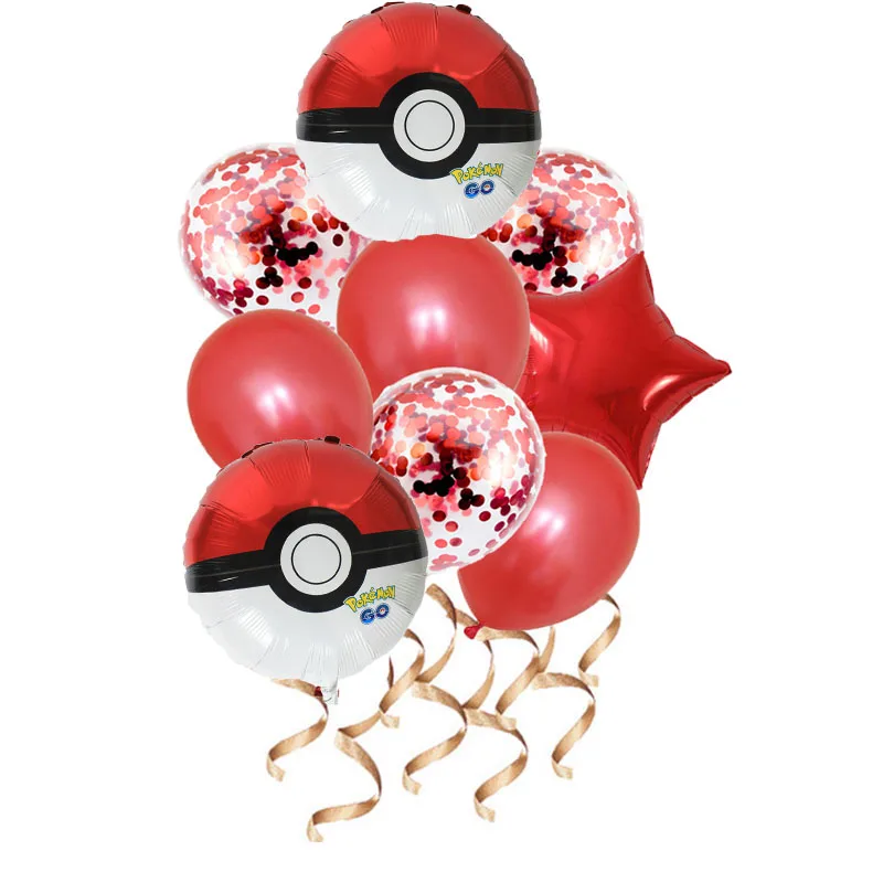 NEUE Pikachu Pokemon Aluminium ballon Pailletten latex Kinder geburtstag party dekoration Kinder & # Raumdekoration der 39er Jahre FIGUR Spielzeug