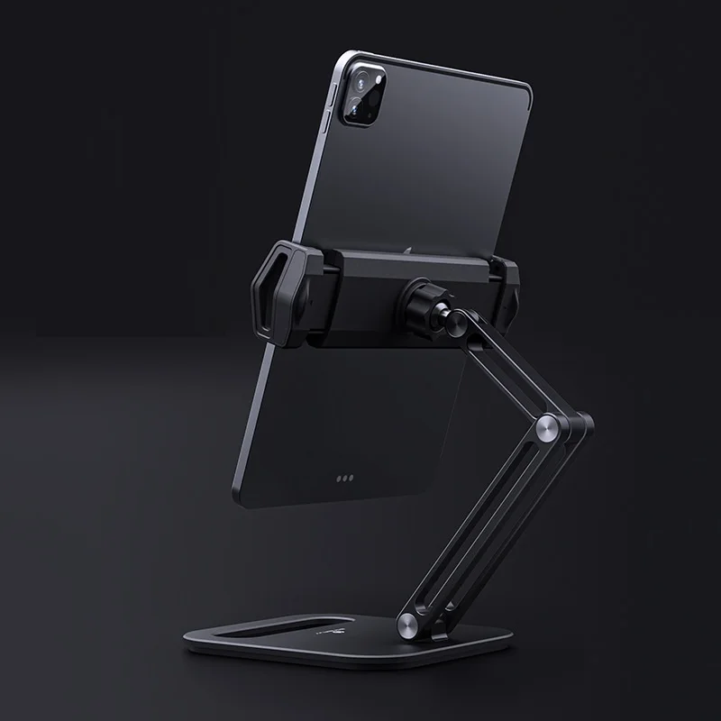 

Foldable Tablet Stand Three Shaft Design Multi Angle Adjustable Tablet Support Desktop Aluminum Hands Free Cell Phone Holder