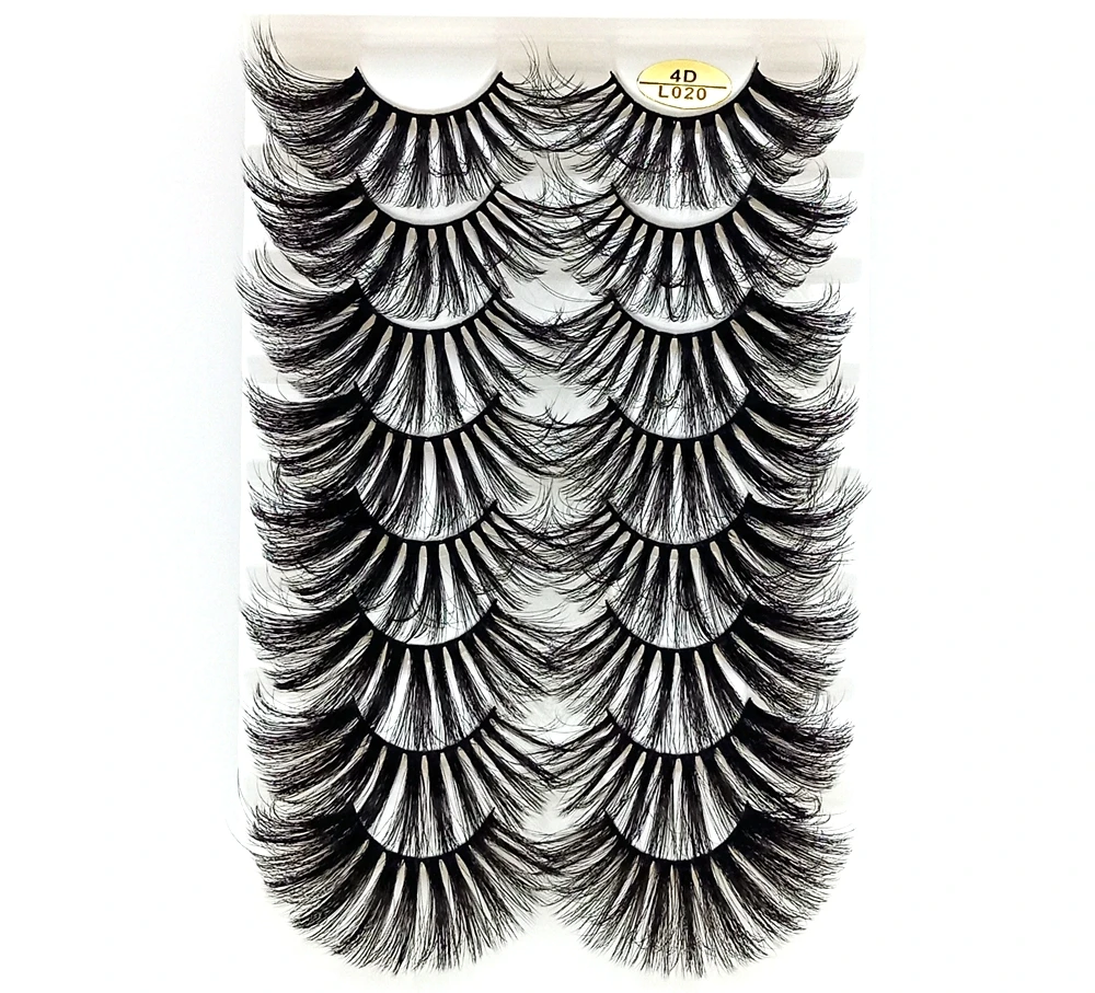 HBZGTLAD 8 Paare 25 mm lange 3D-Nerzwimpern, natürliche, lange, künstliche Wimpern, dramatisches Volumen, falsche Wimpern, Make-up-Verlängerungswimpern – Detail 32
