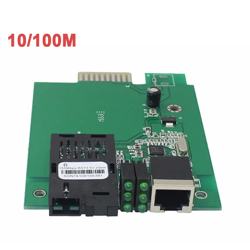 

16 Slots HTB-3100AB Board Meter Fiber Switch 100M Transceiver PCB 1000M Optical Module Speed 1.25Gbps Media Converter Tool