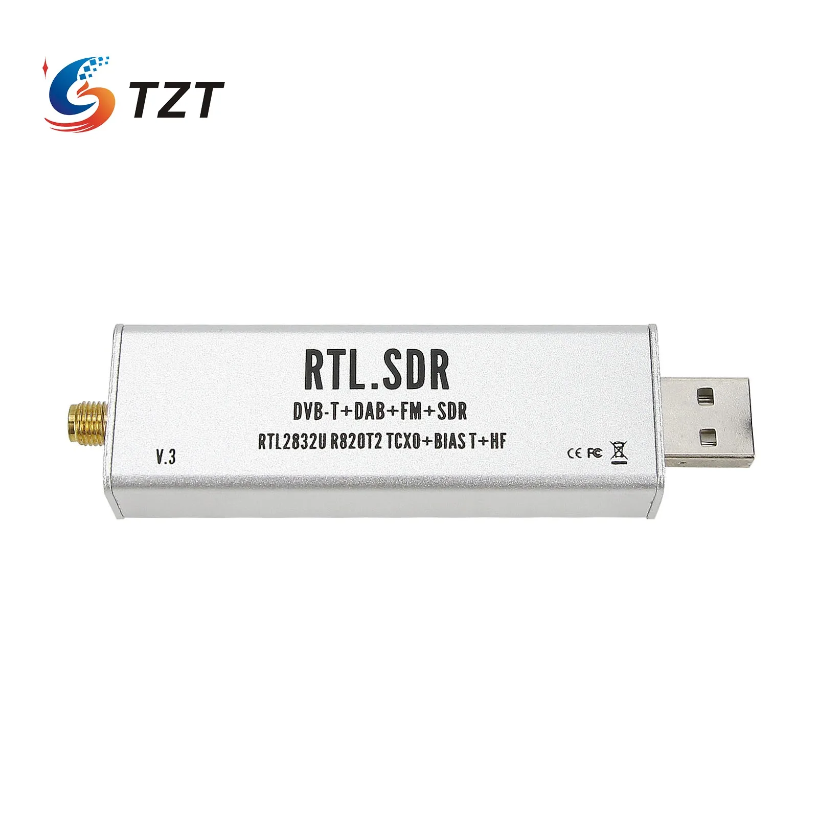 TZT 0,1 МГц-1,7 ГГц TCXO стабильный полный диапазон для RTL SDR приемника Полный комплект с антенной авиационный диапазон ADSB