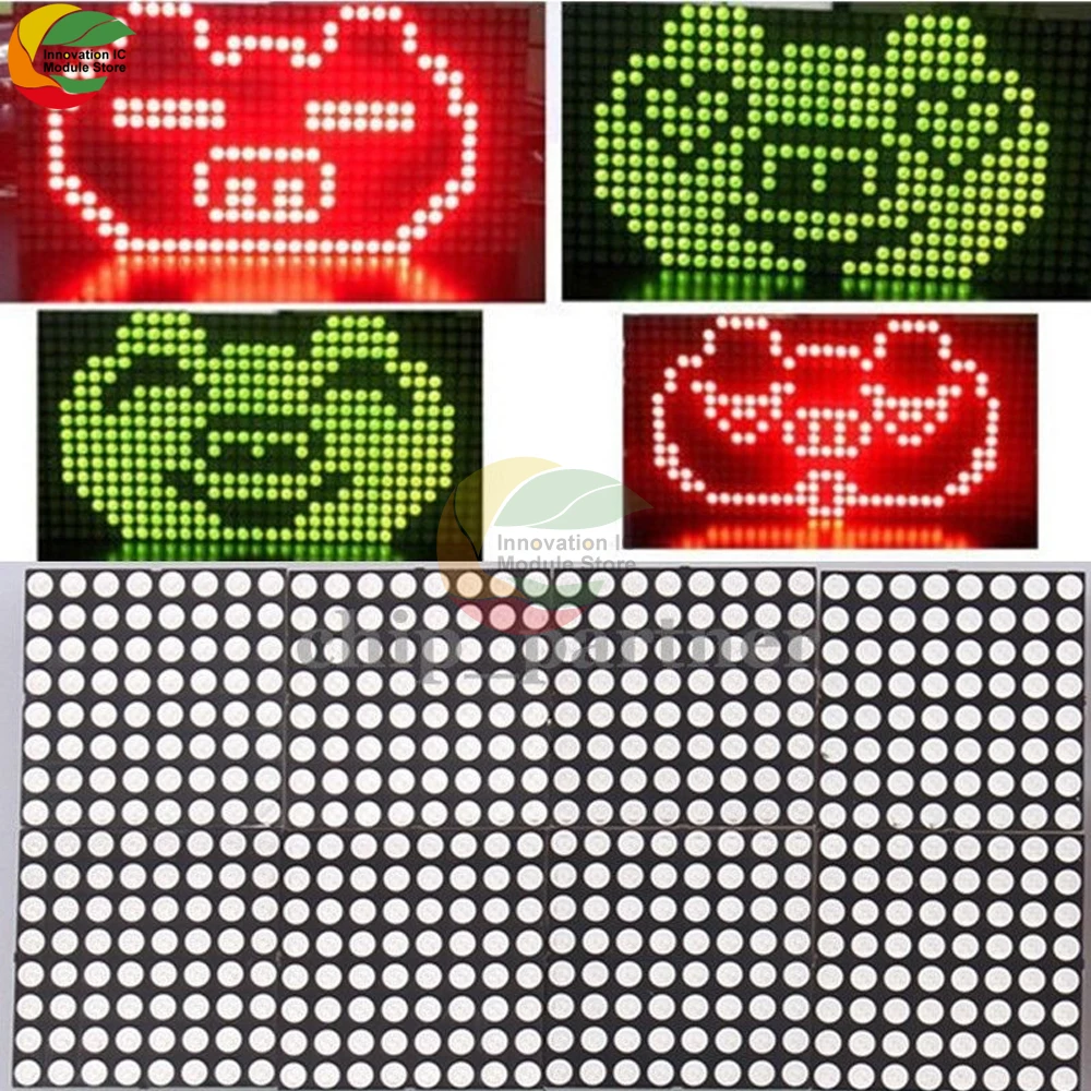 16x32 Dot Matrix Red and Green Dual Color Control LED Display Module DIY Kit Suitable for Arduino, STM32, MSP430, PIC, DIY Kit