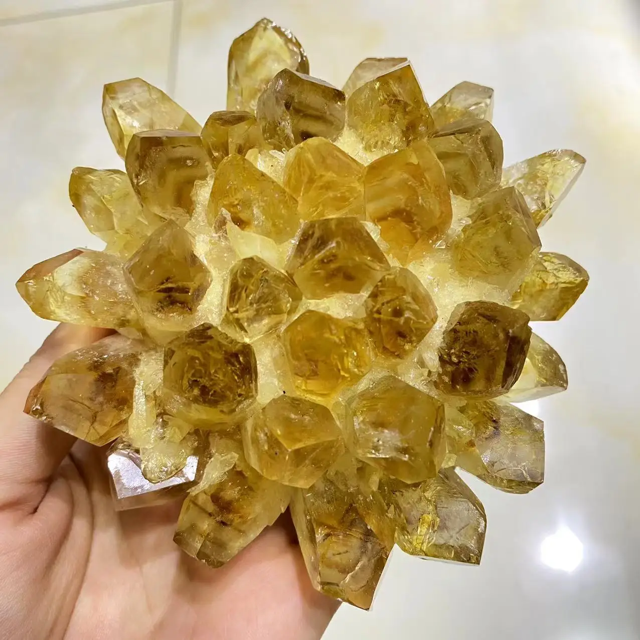 

Natural Rare yellow Quartz Crystal Cluster Mineral Specimen Healing