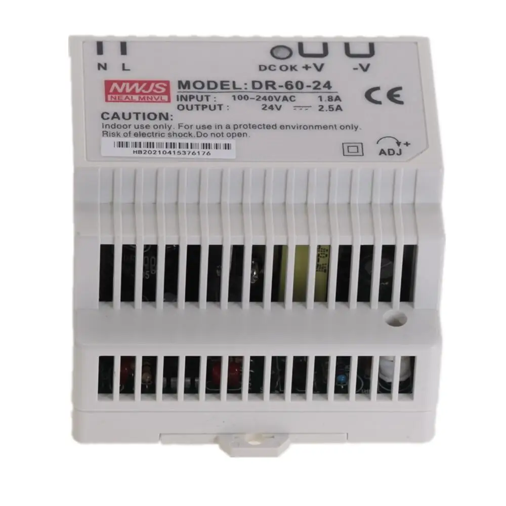DR-60 DR-45 DR-30 30W 45W 60W Single Output 5V 12V 15V 24V Din Rail Switching Power Supply