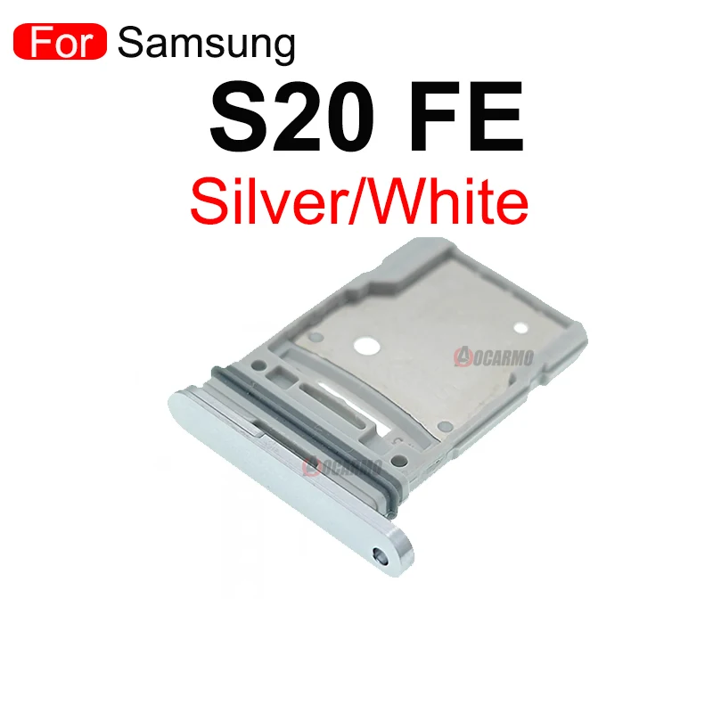 1Pcs Sim Tray For Samsung Galaxy S20 FE S20fe Dual Sim Card Slot Holder Reader Socket Replacement Parts