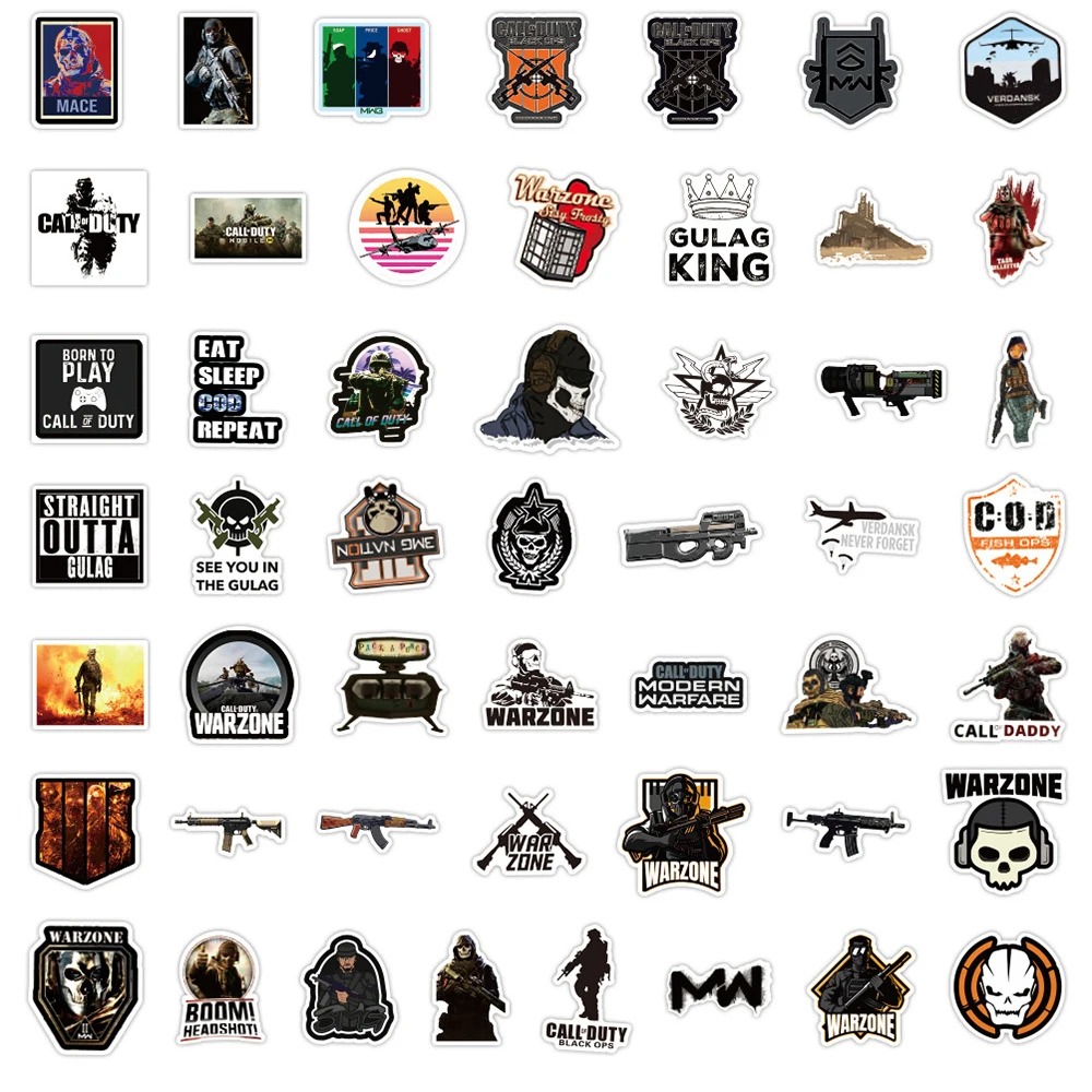 10/30/50PCS Call of Duty Cool Game Waterproof Stickers DIY Car Bike Travel Luggage Phone Laptop Cartoon Kid Toy Sticker Decal