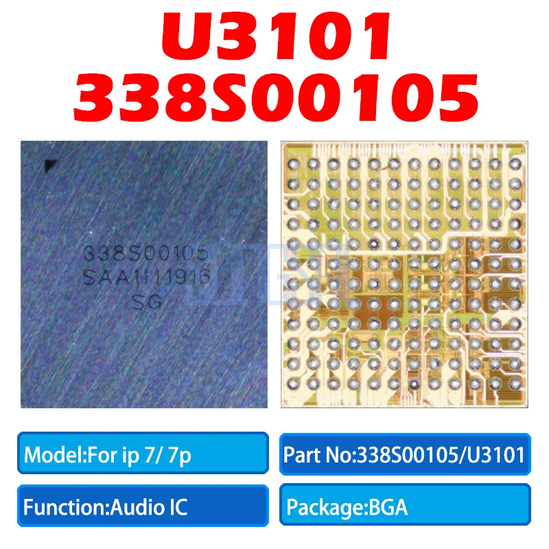 5pcs/lot 100% Original U3101 338S00105 CS42L71 for iphone 7 7 plus big main audio codec ic chip