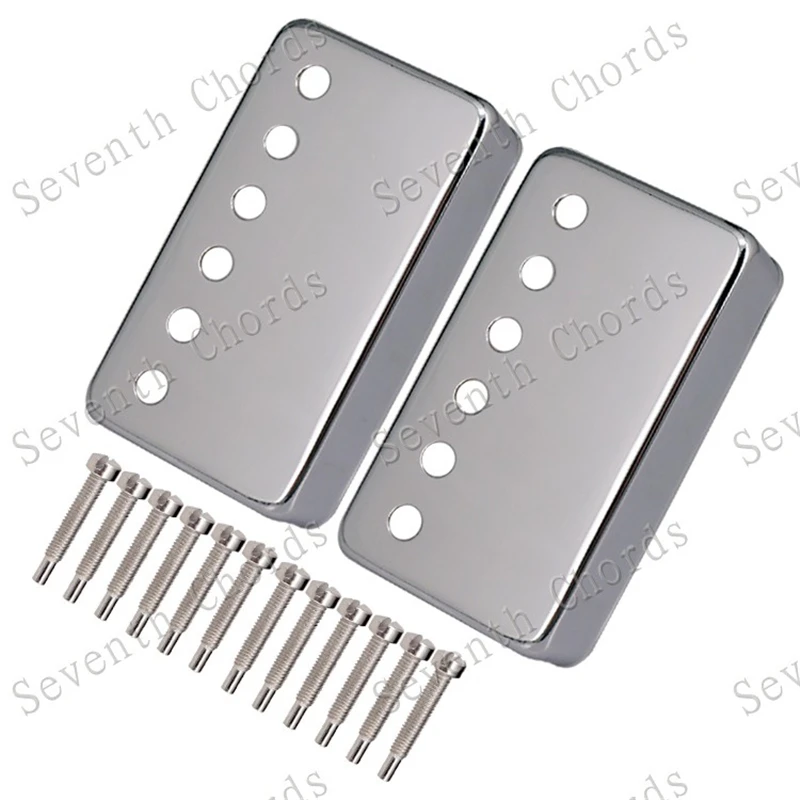 A Set Of Gold Brass Guitar Humbucker Pickup Covers With Polepiece Screws Electric For Electric Guitar Neck And Bridge