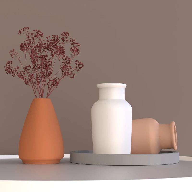 

Concrete Vase Silicone Mold Cement Flower Vase Home Furnishing Flower Pot Decoration Molds Simple Design Style