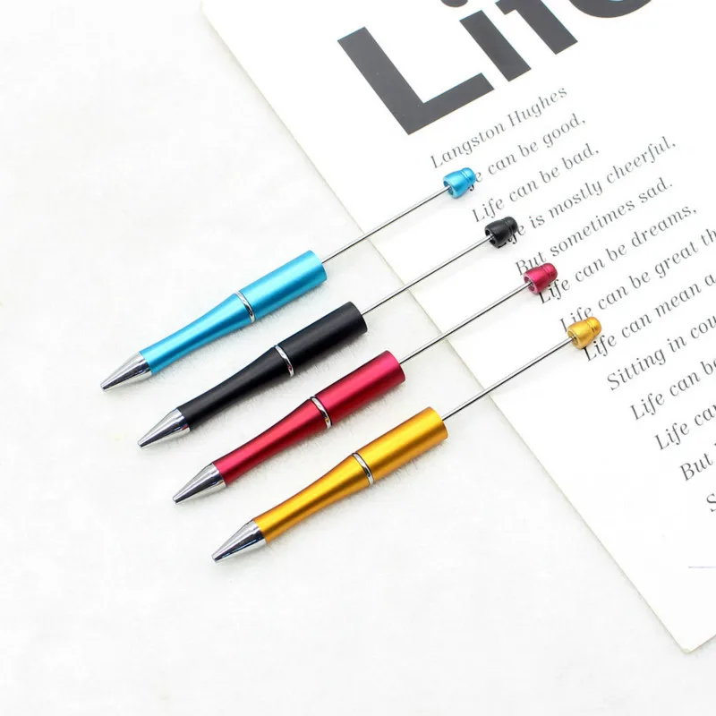 50PCS Creative Pen DIY Beaded Ballpoint Pen Handmade Fun Beaded Jewelry Ballpoint Pen Back To School Stationery