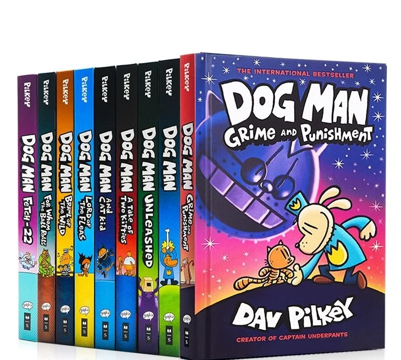 

9 Books Set Dog Man The Epic Collection 1-6 English Kids Child Hilarious Humor Novel Manga Comic Book New