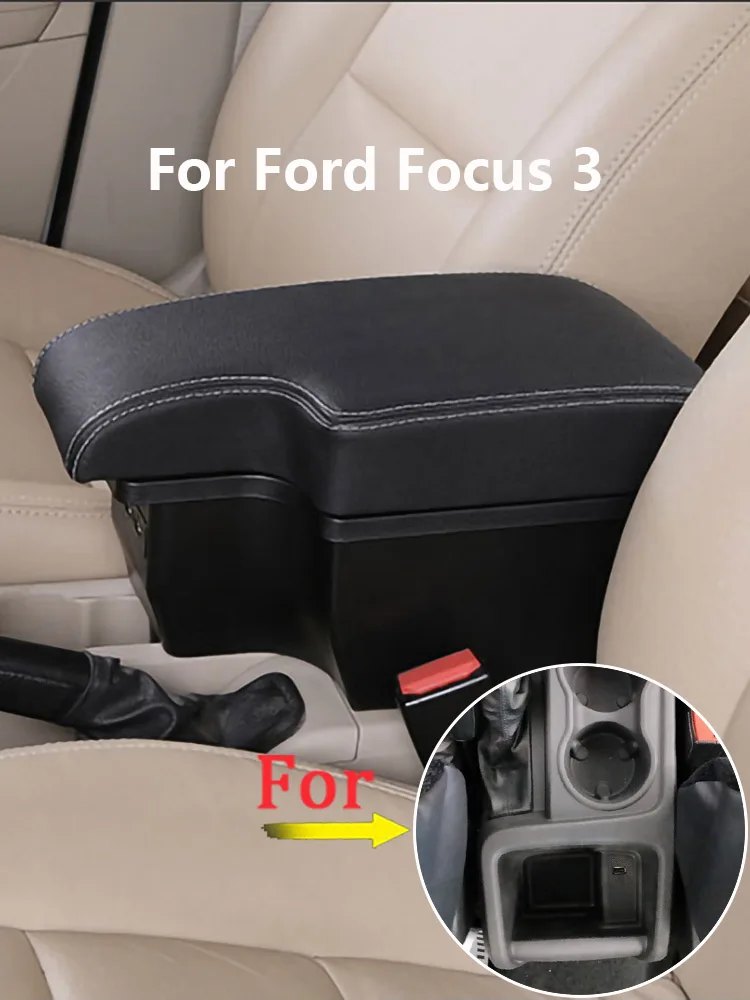 For Ford focus 3 podłokietnik ze schowkiem szczegóły wnętrza akcesoria samochodowe części do modernizacji Ford Focus III podłokietnik samochdoowy schowek środkowy — zdjęcie 2