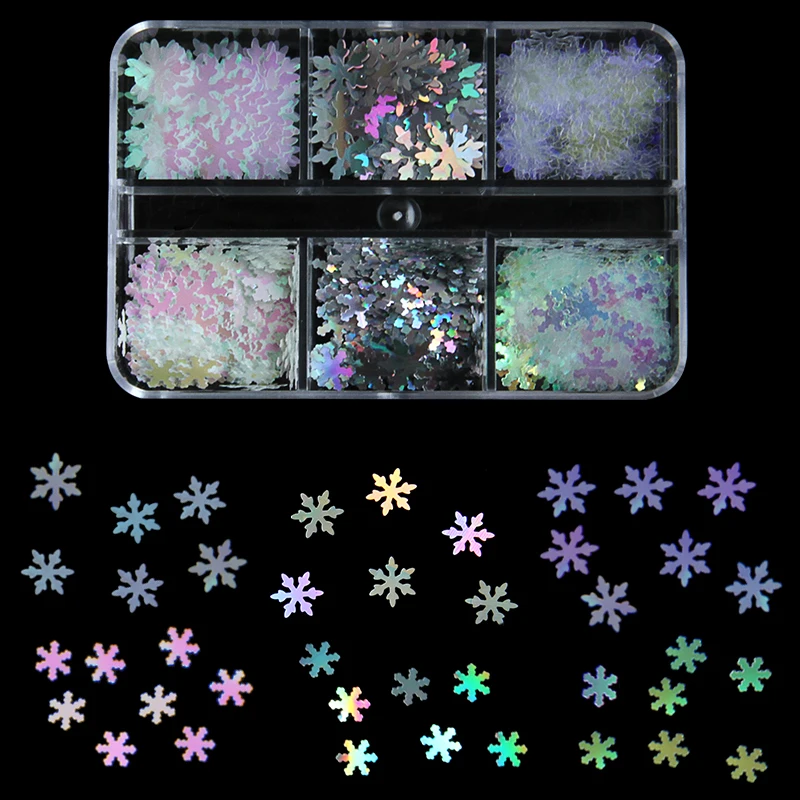 6 Gitter Holographische Herz-Nagelkunst Glitzer-Pailletten Laser-Herzchen Pailletten-Flocken DIY Maniküre 3D Nagelkunst Dekorationswerkzeuge – Detail 11