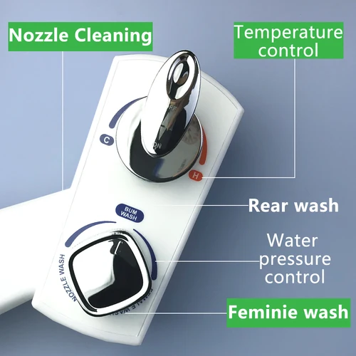 Imagen 2 del producto Bidé de agua caliente y fría para inodoro, bidé no eléctrico, Shataff musulmán, Wc, doble boquilla, autolimpieza, lavado femenino