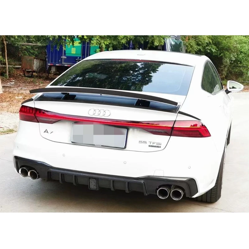 Carbon Fiber CAR REAR WING TRUNK LIP SPOILER FOR AUDI A7 S7 RS7 C8