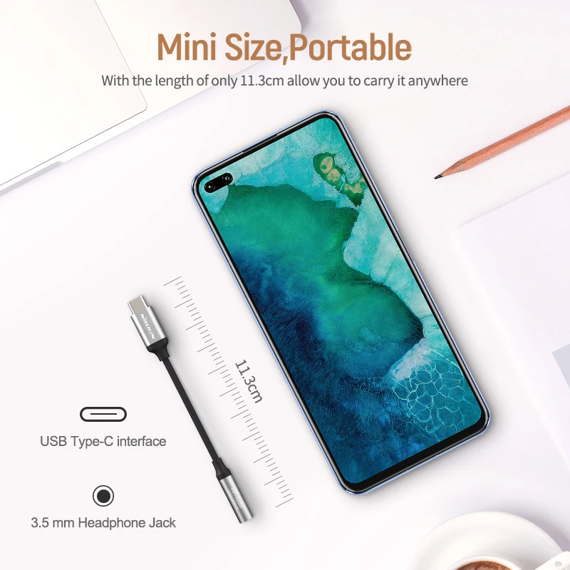 LUSHUO HIFI DAC Earphone Amplifier Type-C to 3.5mm Audio Adapter Amplifier Lossless 32bit/384K For Huawei Samsung