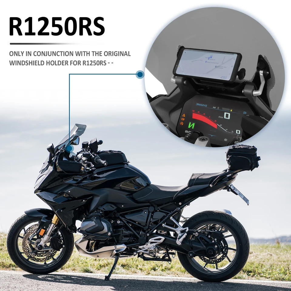 SWEPER Porte Téléphone Vélo pour BMW pour R1250RS 2019 2020 2021 2022 2023 R 1250 RS Support Plaque Navigation GPS pour Moto Navigation Bracket