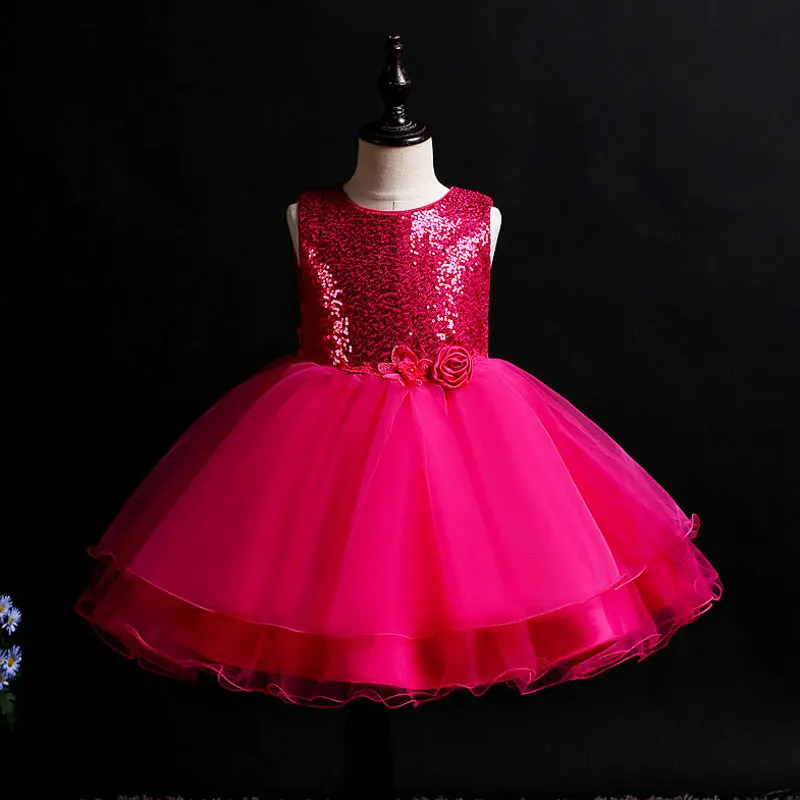 Hetiso Kids Sequined Dresses for Girls Christmas Children Clothing Princess Birthday Wedding Party Baby Girl Dress With Bow 10Y