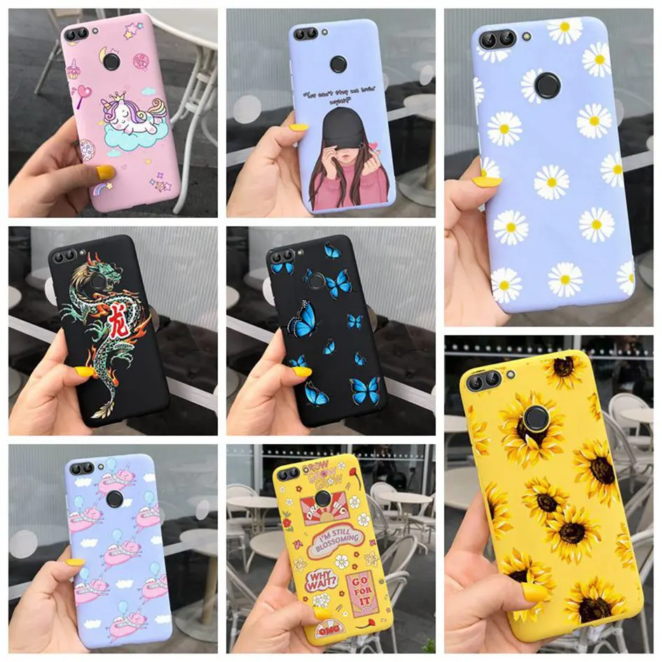 For Huawei P Smart Case For Huawei P Smart 2018 Daisy Flower Phone Case FIG-LX1 Soft Tpu Silicone Back Cover on PSmart 5.65