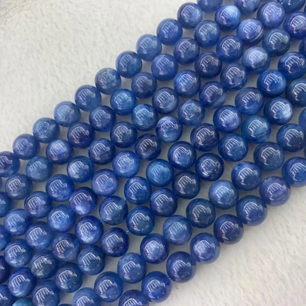 6mm 8mm 10mm light blue kyanite stone beads natural gemstone beads DIY loose beads for jewelry making strand 15