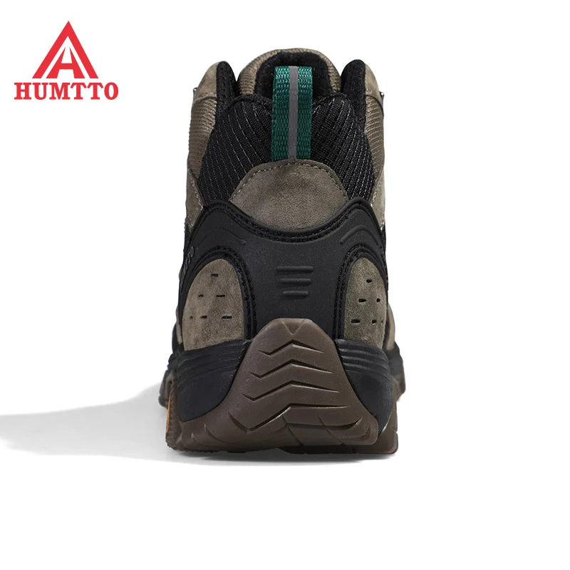 HUMTTO-botas impermeables de escalada para hombre, zapatos profesionales de senderismo al aire libre, de cuero genuino, para montaña