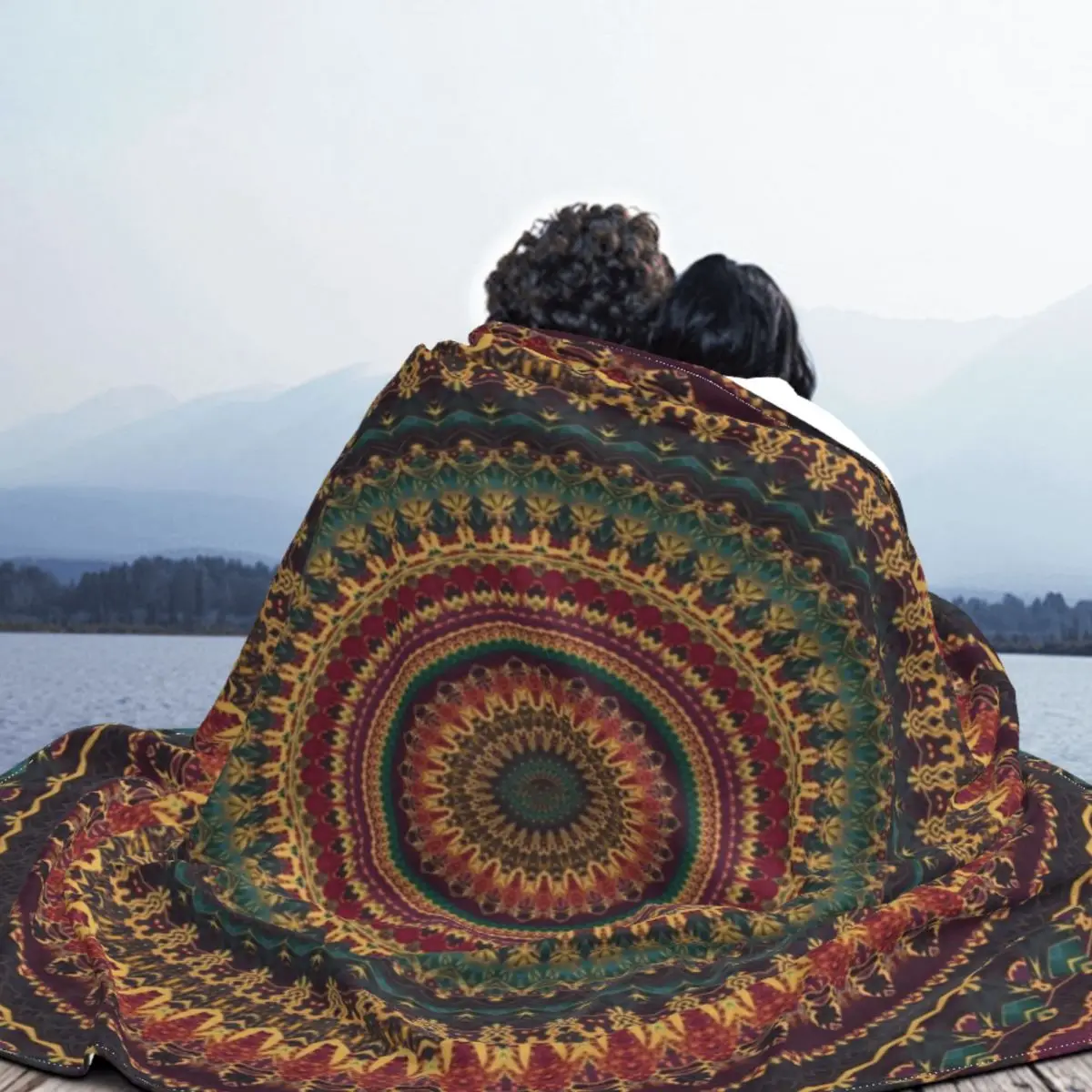 Mandala Blankets Fleece Spring Autumn Buddhist Hippie Multi-function Soft Throw Blanket for Bedding Office Rug Piece