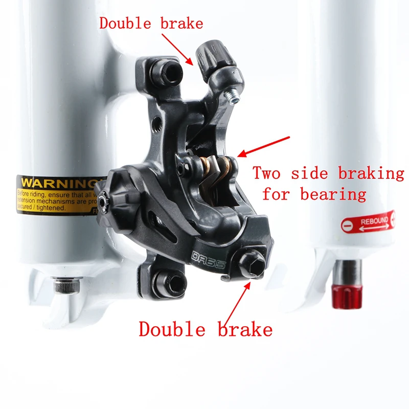 RACEWORK MTB Disc Brake Calipers Mountain Bike Speed Clip Dual Piston Mechanical With Rotor 160mm - view 4