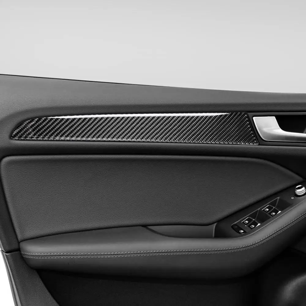 

4pcs Real Carbon Fiber Stickers Interior Door Panel Decorative Trim for Audi Q5 2010-2018 And SQ5 2013-2017 Models Accessories