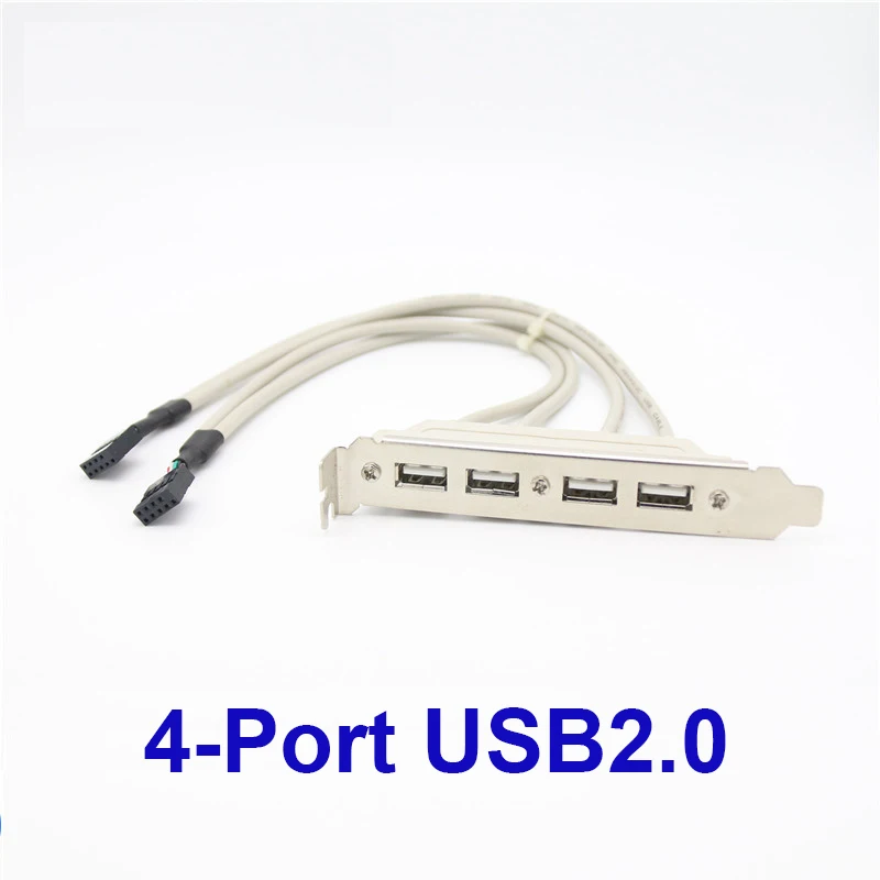 OULLX 4 Port 2 Port USB 2.0 Motherboard Rear Panel Expansion Bracket to IDC 9 Pin Motherboard USB Cable Host Adapter