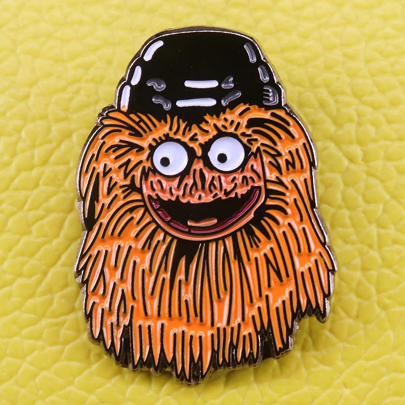 Mascot Gritty Lapel Pin Weird Cute Hockey Fans Brooch If you know him, you'll love him and his googly eyes