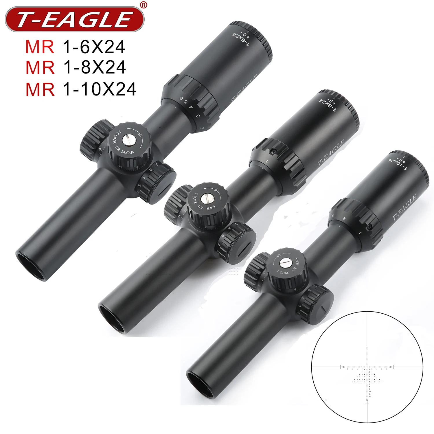 T-EAGLE MR Series Compact Optical Sight Tactical Riflescope For Hunting Glass Etched Reticle llluminate Optic Fit Airgun Airsoft