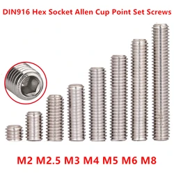 M2 M2.5 M3 M4 M5 M6 M8 Din916 304 Roestvrij Staal Allen Kop Zeskant Socket Socket Cup Set Schroef Einde Grub Kop Bout