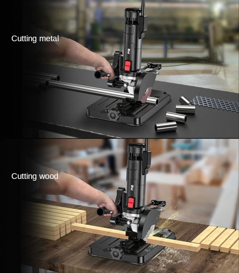 Ângulo moedor suporte multifuncional moedor modificado serra de mesa pequena máquina corte quadro fixo